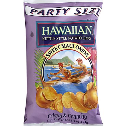 Hawaiian Potato Chips Kettle Style Sweet Maui Onion Party Size - 16 Oz - Image 2