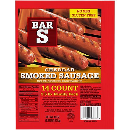 Bar-S Sausage Smoked With Cheese Skinless - 40 Oz - Image 3