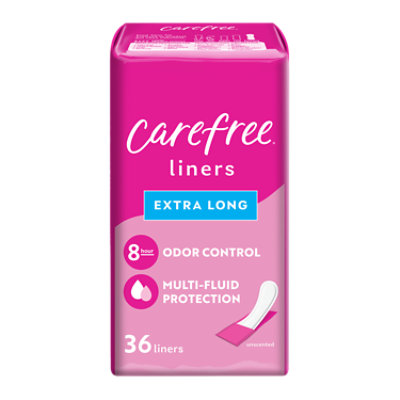 Carefree Acti Freshh Unscented Extra Long To Go Panty Liners - 36 Count