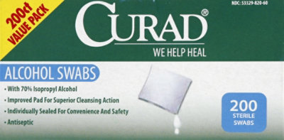 Curad Alcohol Swabs Value Pack - 200 Count - Image 2