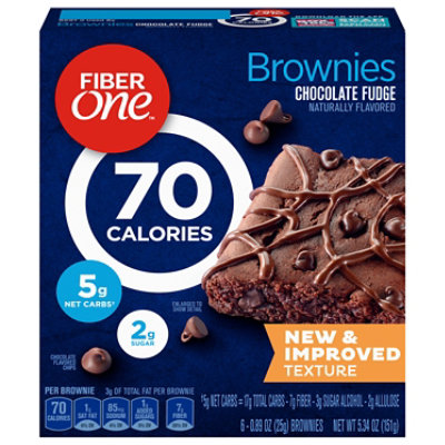 Fiber One Brownies 70 Calories Chocolate Fudge - 6-0.89 Oz
