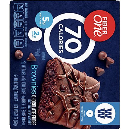 Fiber One Brownies 70 Calories Chocolate Fudge - 6-0.89 Oz - Image 6