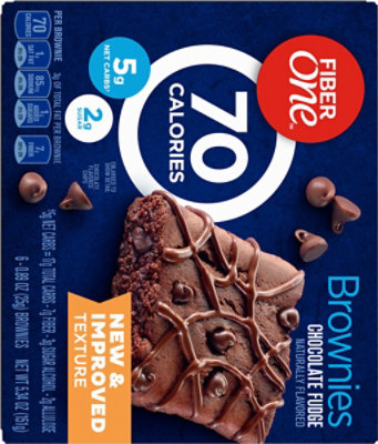 Fiber One Brownies 70 Calories Chocolate Fudge - 6-0.89 Oz - Image 6