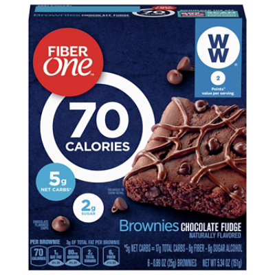 Fiber One Brownies 70 Calories Chocolate Fudge - 6-0.89 Oz