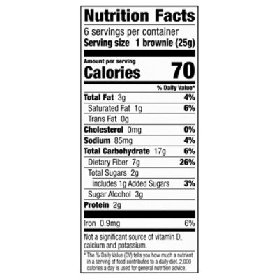 Fiber One Brownies 70 Calories Chocolate Fudge - 6-0.89 Oz - Image 3
