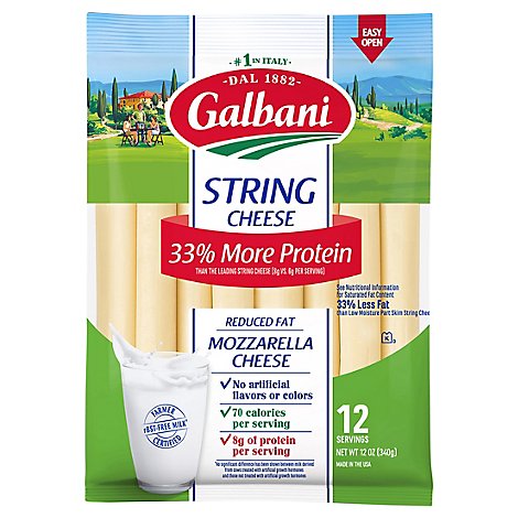 Galbani Stringsters Reduced Fat String Cheese - 12 Oz