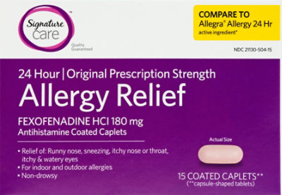 Signature Select/Care Fexofenadine Hydrochloride Allergy Tablets - 15 Count - Image 2