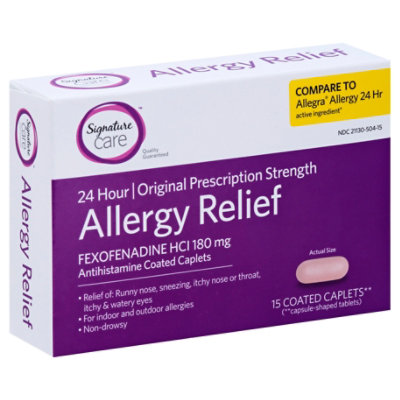 Signature Care Fexofenadine Hydrochloride Allergy Tablets - 15 Count