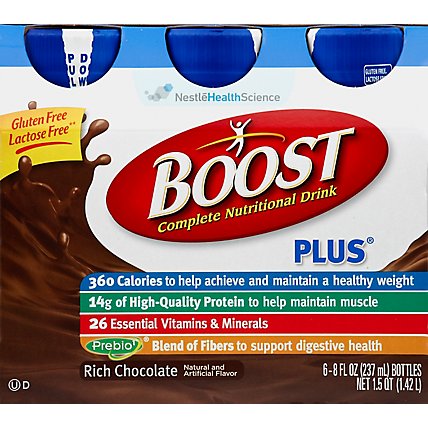 BOOST Plus Nutritional Drink Rich Chocolate - 6-8 Fl. Oz. - Image 2