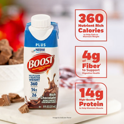 BOOST Plus Nutritional Drink Rich Chocolate - 6-8 Fl. Oz. - Image 4