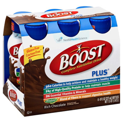 BOOST Plus Nutritional Drink Rich Chocolate - 6-8 Fl. Oz.