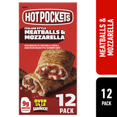 Hot Pockets Meatball Mozzarella Sandwiches Box 12 Count - 54 Oz - Image 1