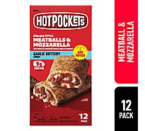 Hot Pockets Sandwiches Meatballs & Mozzarella Garlic Buttery Seasoned Crust - 12-4.5 Oz