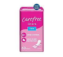 Carefree Acti Fresh Pantiliners Body Shaped Thin Unscented - 60 Count
