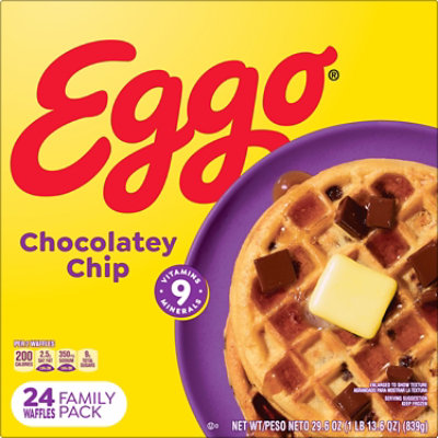 Eggo Chocolatey Chip Frozen Breakfast Waffles 24 Count - 29.6 Oz - Image 8