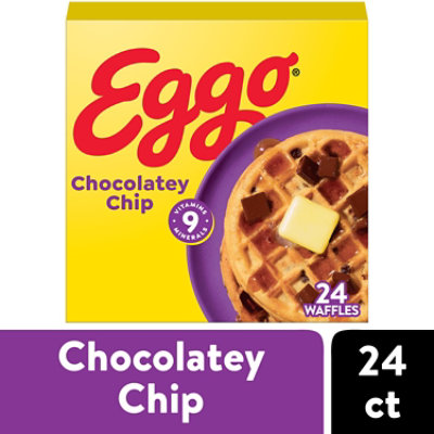 Eggo Chocolatey Chip Frozen Breakfast Waffles 24 Count - 29.6 Oz - Image 1