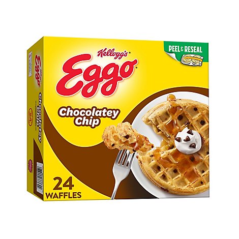 Eggo Frozen Waffles Breakfast Chocolatey Chip 24 Count - 29.6 Oz