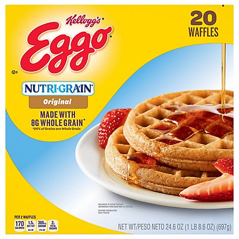  Eggo Nutri-Grain Frozen Waffles Original Easy Breakfast Family Pack - 24.6 Oz 