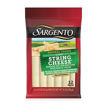 Sargento Cheese String Mozzarella Light 12 Pack - 9 Oz - Image 1