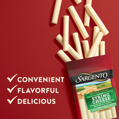 Sargento Light String Cheese Reduced Fat Low Moisture Part-Skim Mozzarella Cheese Snacks - 12 Count - Image 3