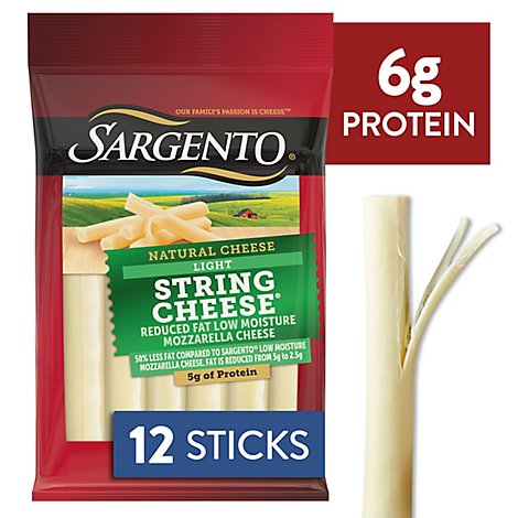 Sargento Cheese String Mozzarella Light 12 Pack - 9 Oz