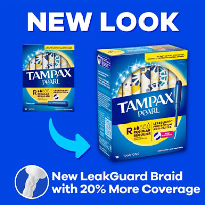 Tampax Pearl Unscented Duo Pack Tampons With LeakGuard Braid - 34 Count - Image 2