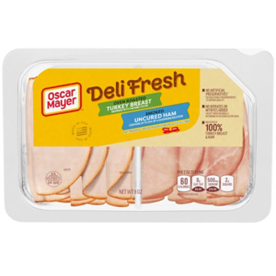 Oscar Mayer Deli Fresh Oven Roasted Turkey Breast & Smoked Uncured Ham Lunch Meat Pack - 9 Oz - Image 1