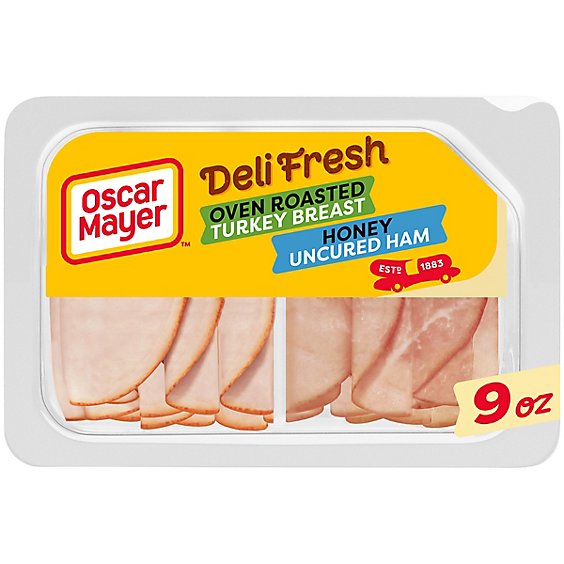 Oscar Mayer Deli Fresh Oven Roasted Turkey Breast & Smoked Uncured Ham Lunch Meat Pack - 9 Oz