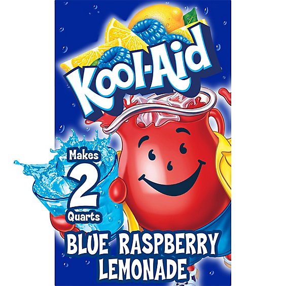 Kool-Aid Unsweetened Blue Raspberry Lemonade Powdered Drink Mix Packet - 0.22 Oz
