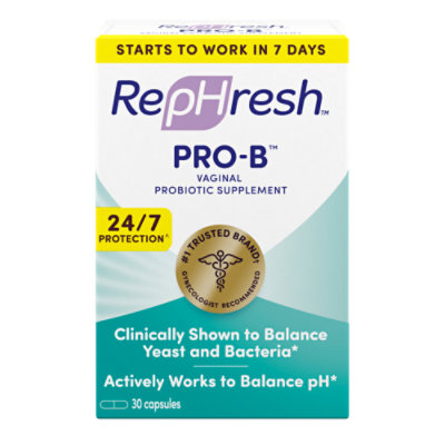 RepHresh Pro-B Probiotic Feminine Supplement - 30 Count