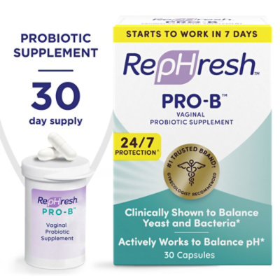 RepHresh Pro-B Probiotic Feminine Supplement - 30 Count