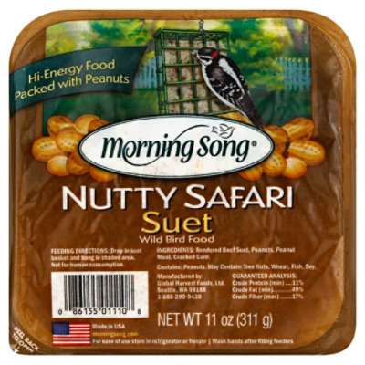 Morning Song Suet Wild Bird Food Nutty Safari Tray - 11 Oz - Image 1