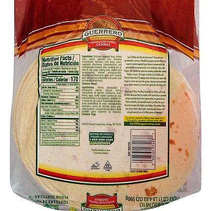Guerrero Tortillas Flour Soft Taco De Harina Caseras Bag 10 Count - 20.83 Oz - Image 6
