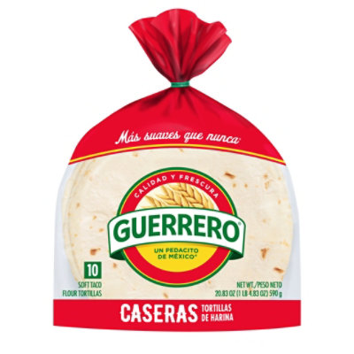 Guerrero Caseras Flour Tortillas Soft Taco Size - 10 Count - Image 1