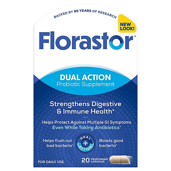 Florastor Daily Probiotic Supplement 250 mg Capsules - 20 Count