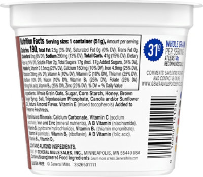 Cheerios Cereal Whole Grain Oat Honey Nut Cup - 1.8 Oz - Image 5