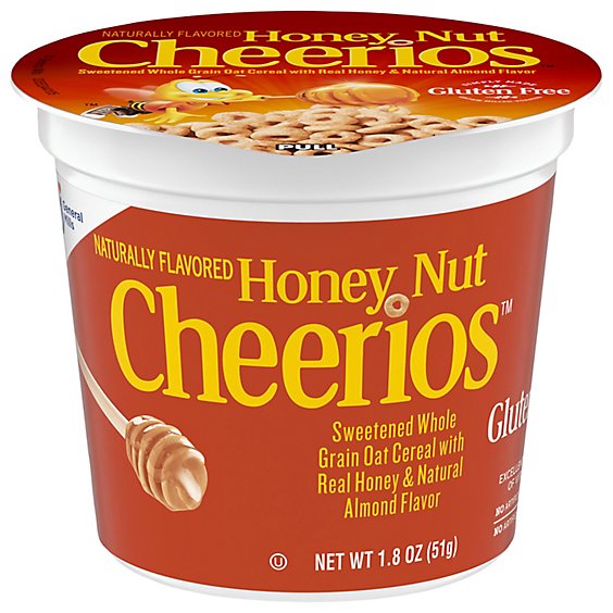 Cheerios Cereal Whole Grain Oat Honey Nut Cup - 1.8 Oz