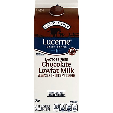 Lucerne Milk Lactose Free Chocolate Lowfat 1% - Half Gallon - Image 2