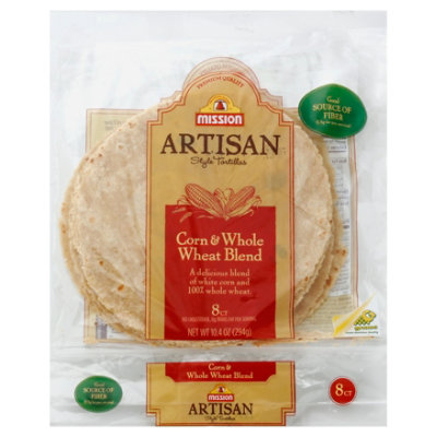 Mission Tortillas Artisan Style Corn & Whole Blend 8 Count - 10.4 Oz - Image 1