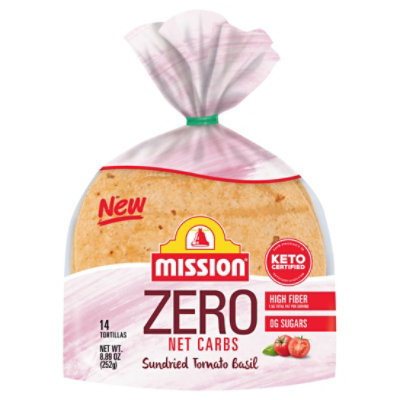 Mission Zero Net Carbs Sundried Tomato Basil Flour Tortillas Street Tacos Size - 14 Count - Image 1