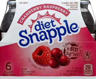 Snapple Diet Juice Drink Low Calorie Cranberry Raspberry - 6-16 Fl. Oz. - Image 2