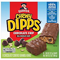Quaker Chewy Dipps Granola Bars Chocolatey Covered Chocolate Chip - 6-1.09 Oz - Image 1