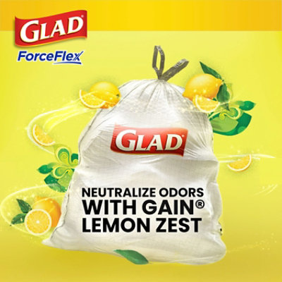 Glad Forceflex Citrus & Zest With Febreze Tall Kitchen Drawstring Trash Bags 13 Gallon - 40 Count - Image 4