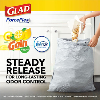 Glad Forceflex Citrus & Zest With Febreze Tall Kitchen Drawstring Trash Bags 13 Gallon - 40 Count - Image 5