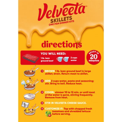 Velveeta Skillets Ultimate Cheeseburger Mac One Pan Dinner Kit Box - 12.8 Oz - Image 9