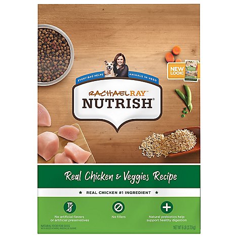 Rachael Ray Nutrish Food for Dogs Real Chicken & Veggies Recipe Bag - 6 Lb