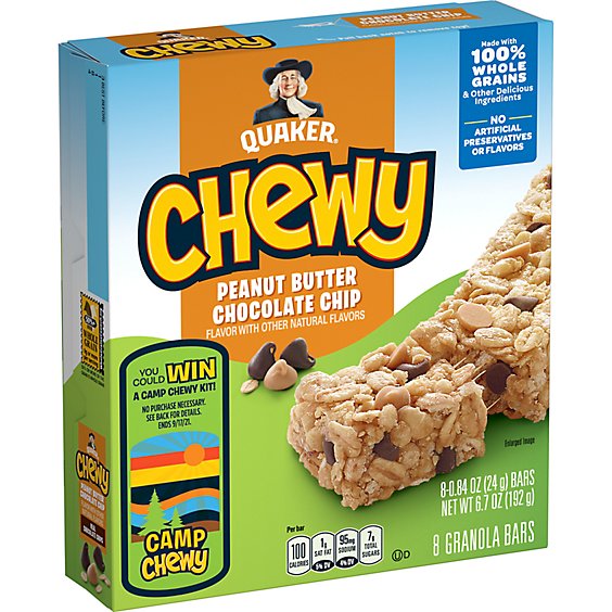 Quaker Chewy Granola Bars Peanut Butter Chocolate Chip - 8-0.84 Oz