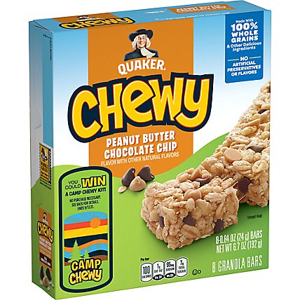 Quaker Chewy Granola Bars Peanut Butter Chocolate Chip - 8-0.84 Oz - Image 1