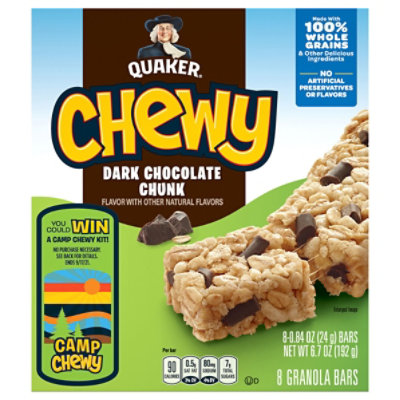  Quaker Chewy Granola Bars Dark Chocolate Chunk - 8-0.84 Oz 