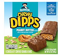 Quaker Chewy Dipps Granola Bars Chocolatey Covered Peanut Butter Flavor - 6-1.05 Oz